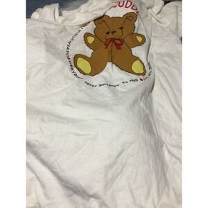 Milaca Made In‎ USA Teddy Bear Let's Cuddle Graphic T-Shirt Womens One Size